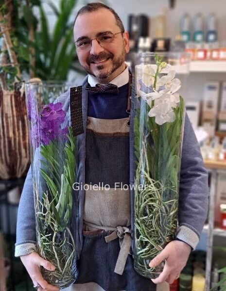 Orchidea Vanda in vaso di vetro