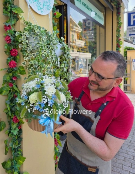 Cappelliera bianco e azzurro bambino